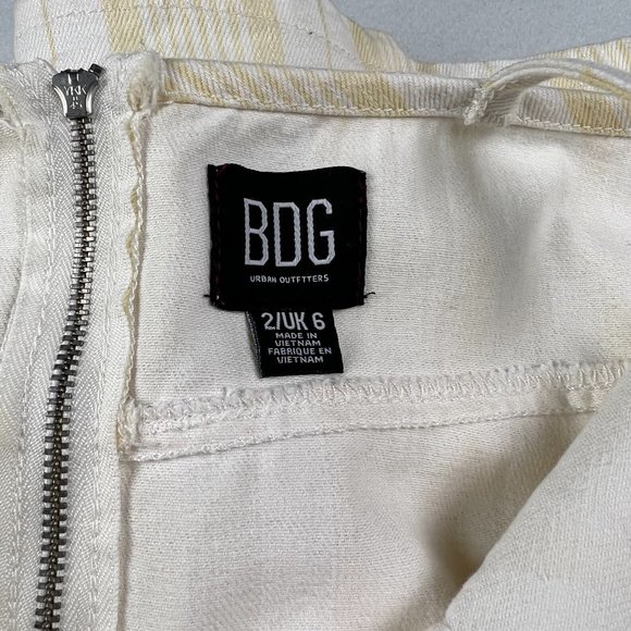 Urban Outfitters BDG Yellow Stripe Canvas Romper Size 2 - Picture 4 of 5